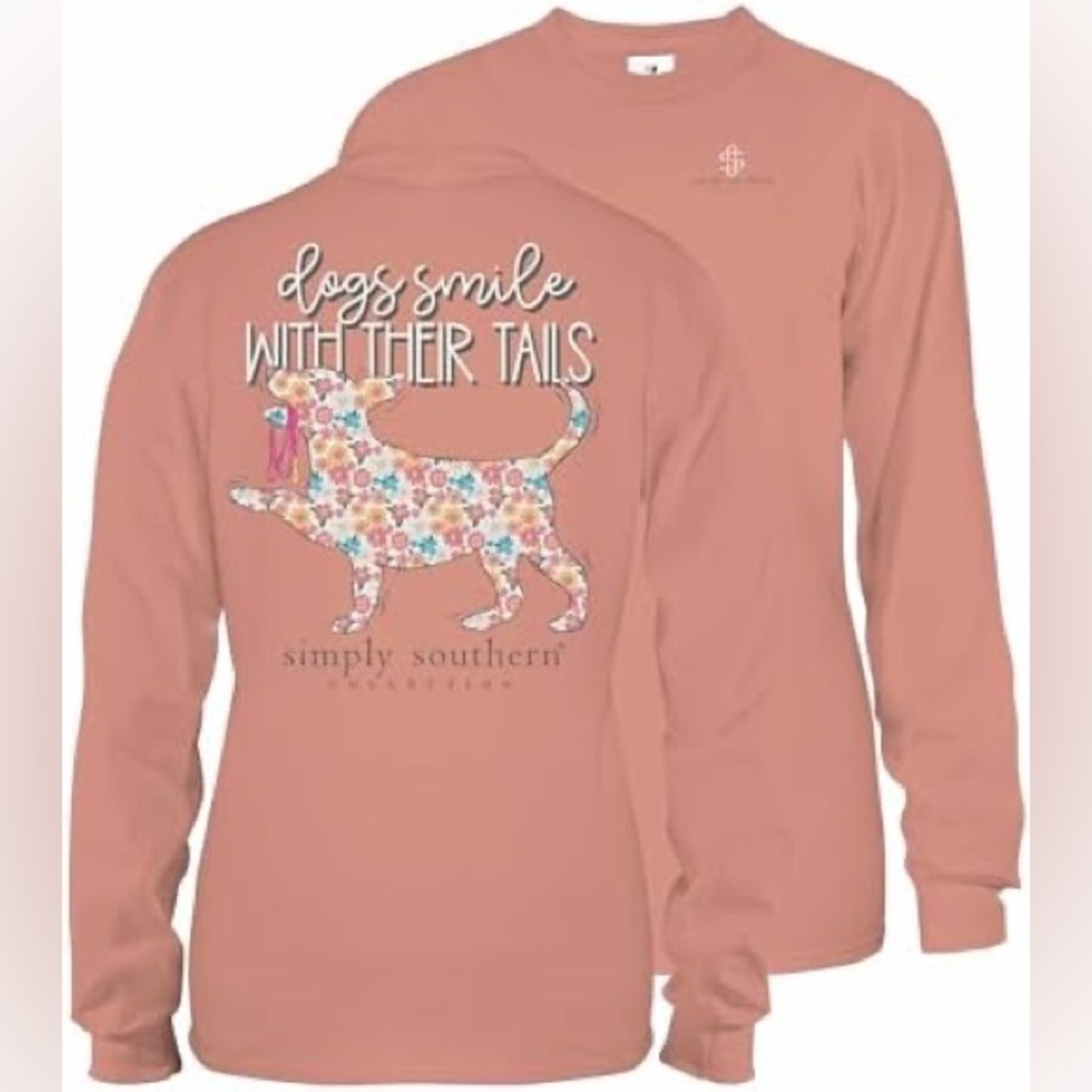 NWT Simply Southern Dogs Smile with Their Tails Long Sleeve